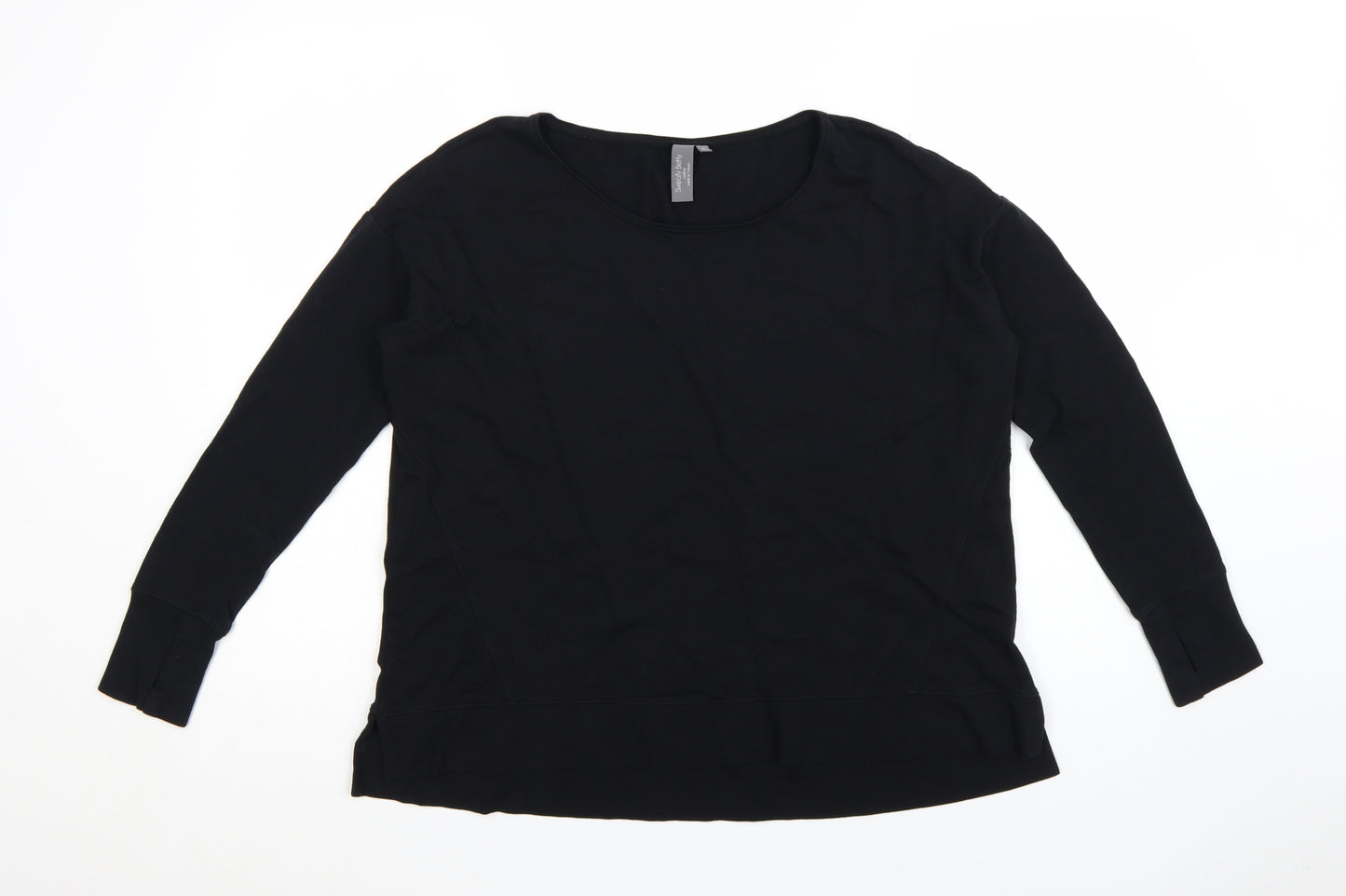 Sweaty Betty Women Black Cotton Modal Pullover Sweatshirt Size S