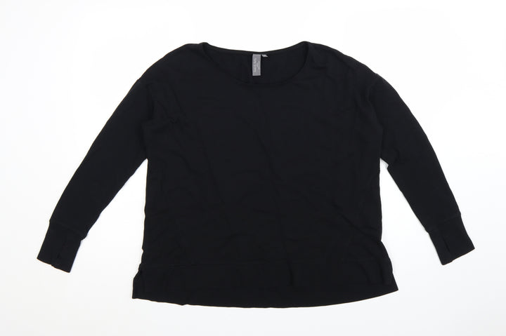 Sweaty Betty Women Black Cotton Modal Pullover Sweatshirt Size S