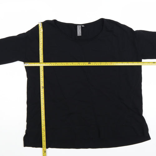 Sweaty Betty Women Black Cotton Modal Pullover Sweatshirt Size S