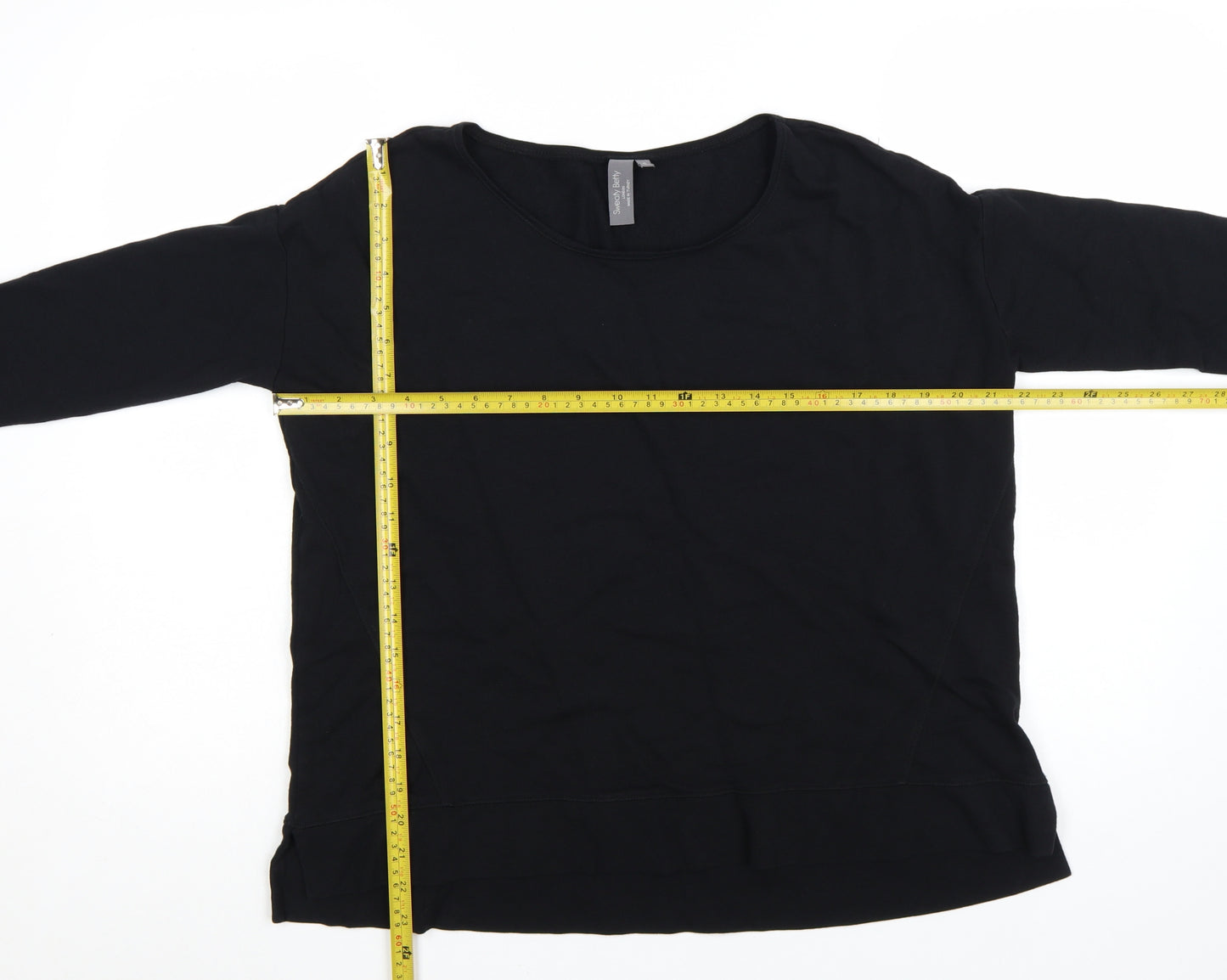 Sweaty Betty Women Black Cotton Modal Pullover Sweatshirt Size S