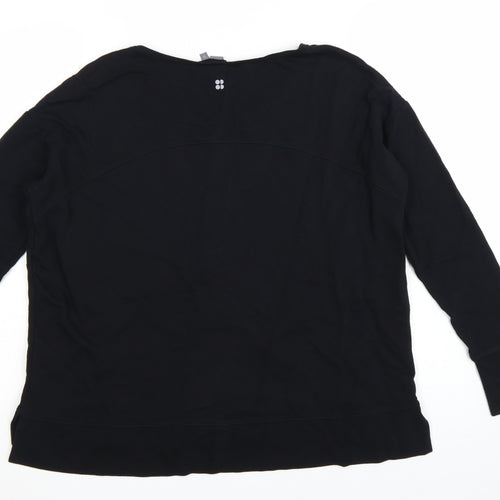 Sweaty Betty Women Black Cotton Modal Pullover Sweatshirt Size S