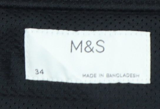 Marks and Spencer Men's Black 34 Chino Shorts Stretch Regular Fit