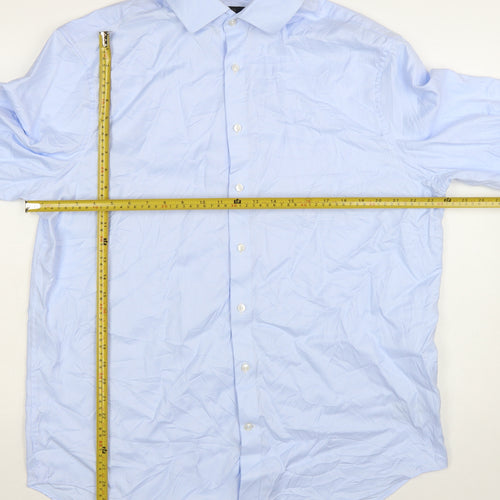 Marks and Spencer Mens Blue Regular Fit Cotton Dress Shirt 17.5in