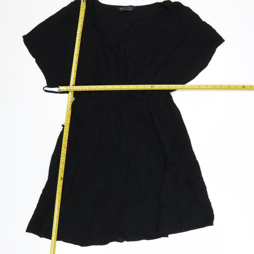 Marks and Spencer Women’s Black Viscose Short Sleeve Wrap Dress Size 10