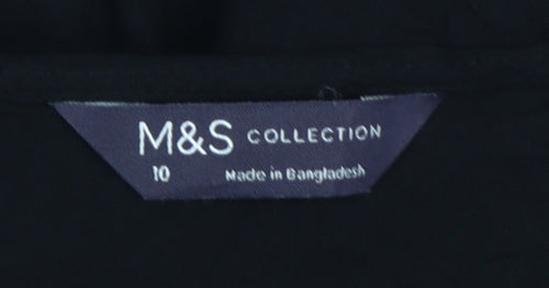 Marks and Spencer Women’s Black Viscose Short Sleeve Wrap Dress Size 10