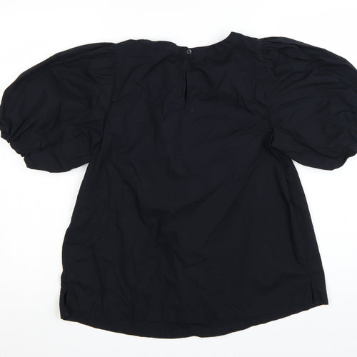 Marks and Spencer Women's Black Size 8 Puff Sleeve Tunic Blouse
