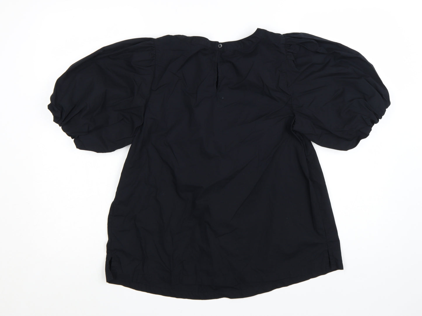Marks and Spencer Women's Black Size 8 Puff Sleeve Tunic Blouse