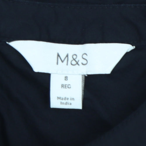 Marks and Spencer Women's Black Size 8 Puff Sleeve Tunic Blouse