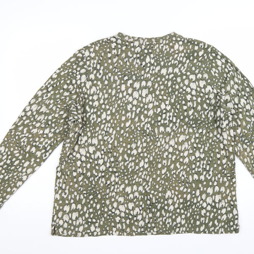 Marks and Spencer Women’s Green Animal Print Cotton Blouse Size 18