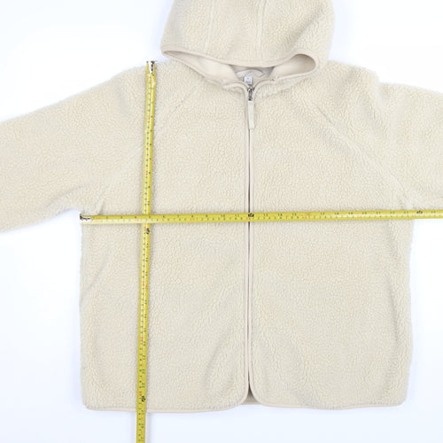 Marks and Spencer Women’s Beige Fleece Hooded Zip Jacket Size 18