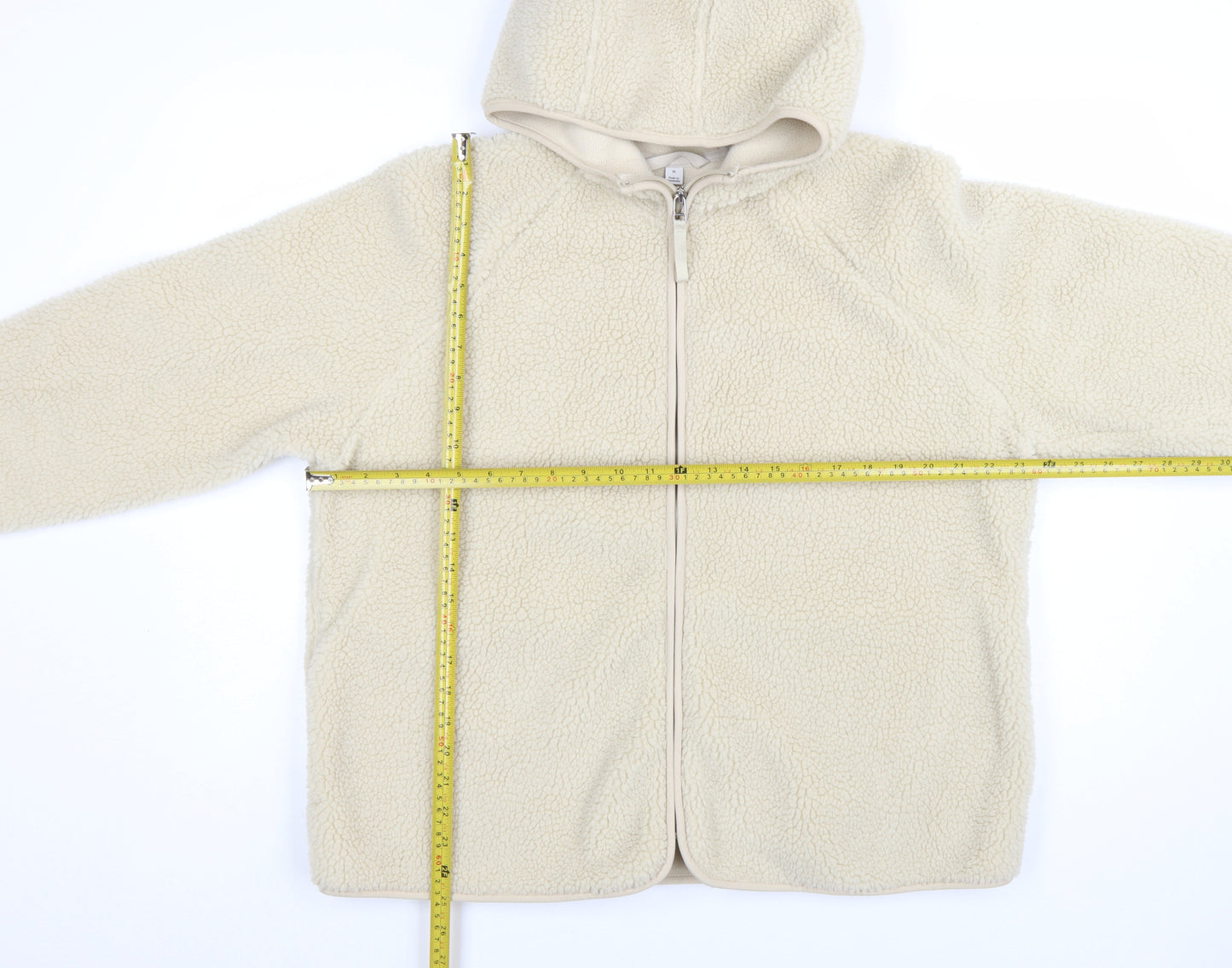Marks and Spencer Women’s Beige Fleece Hooded Zip Jacket Size 18