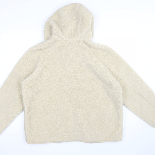 Marks and Spencer Women’s Beige Fleece Hooded Zip Jacket Size 18