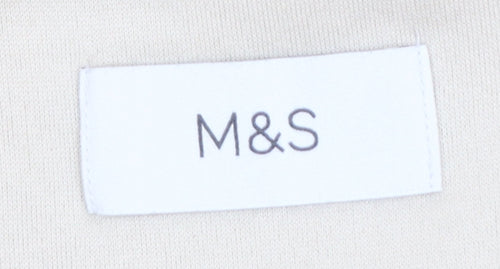 Marks and Spencer Women’s Beige Fleece Hooded Zip Jacket Size 18