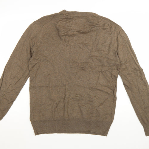 Superdry Men's Brown XL Crew Neck Premium Cotton Cashmere Jumper