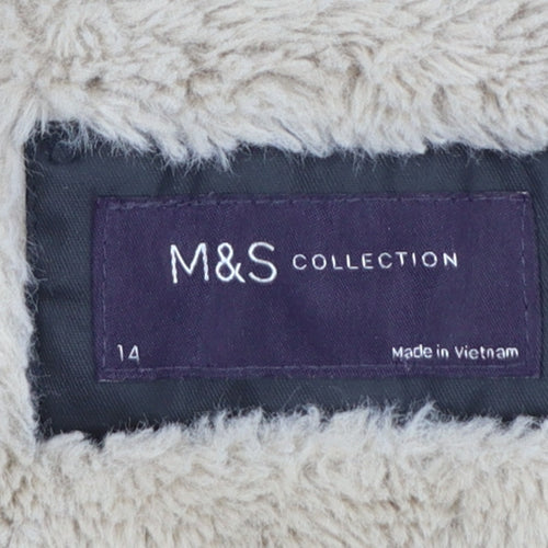 Marks and Spencer Women’s Black Faux Fur Hooded Parka Coat Size 14