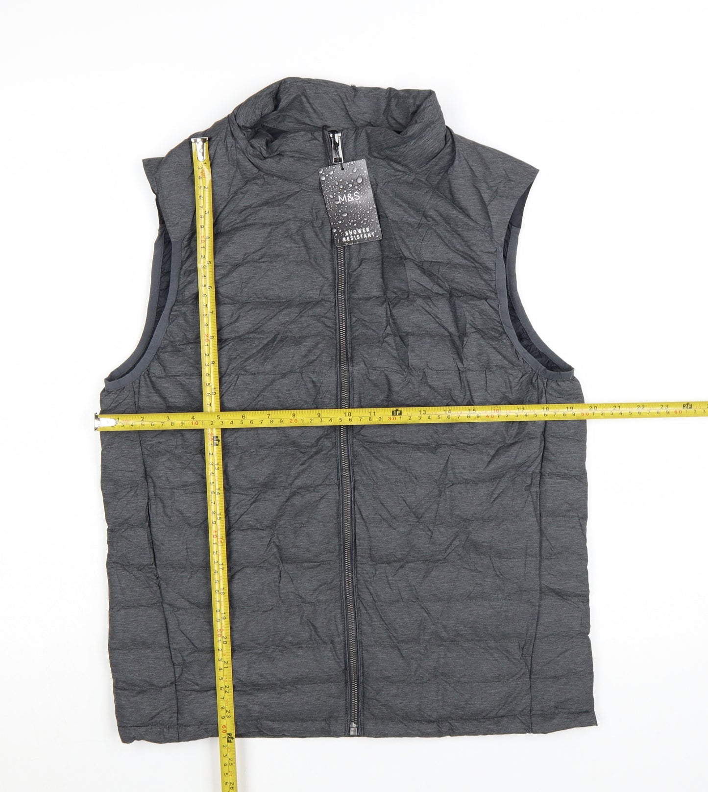 Marks and Spencer Mens Grey Down Padded Bodywarmer S Regular Fit
