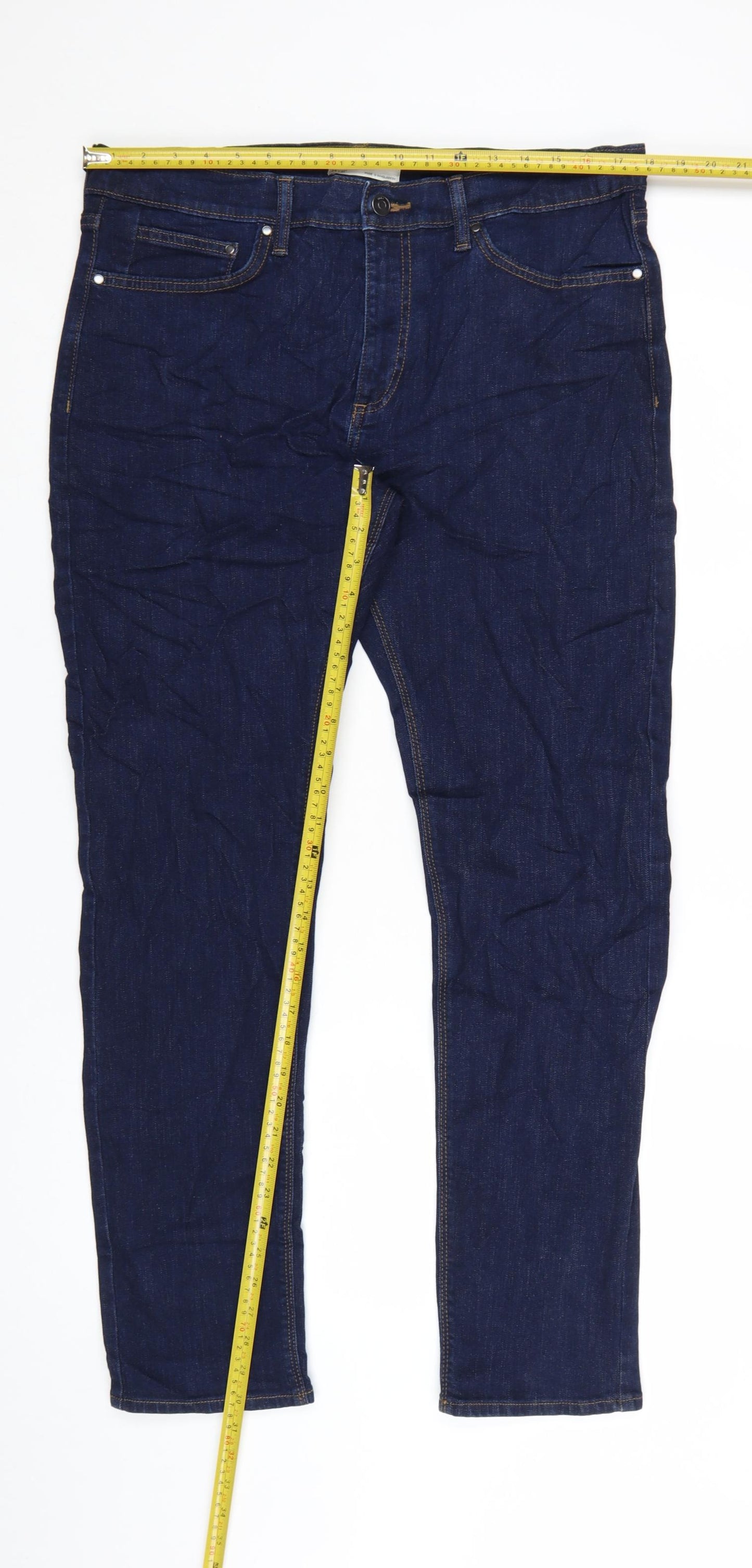 Marks and Spencer Men's Blue Slim Fit Jeans 34/31 Straight Denim