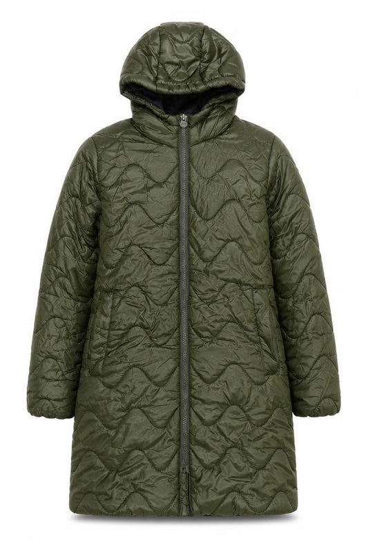 Regatta Girls Green Long Hooded Quilted Puffer Coat 13 Years