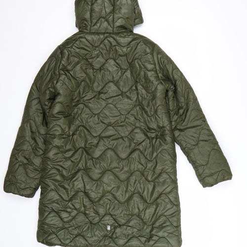 Regatta Girls Green Long Hooded Quilted Puffer Coat 13 Years