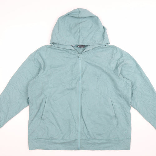 Marks and Spencer Womens Dusted Aqua Full Zip Hoodie Size 18 Cotton Blend