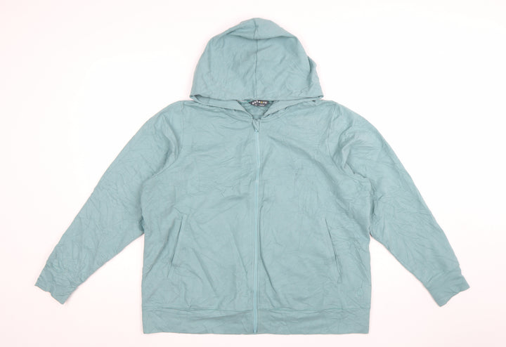 Marks and Spencer Womens Dusted Aqua Full Zip Hoodie Size 18 Cotton Blend