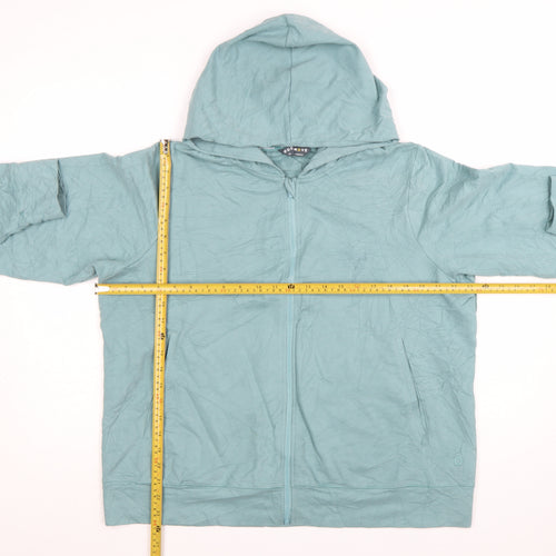 Marks and Spencer Womens Dusted Aqua Full Zip Hoodie Size 18 Cotton Blend