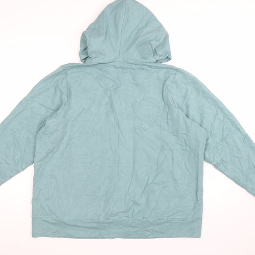 Marks and Spencer Womens Dusted Aqua Full Zip Hoodie Size 18 Cotton Blend