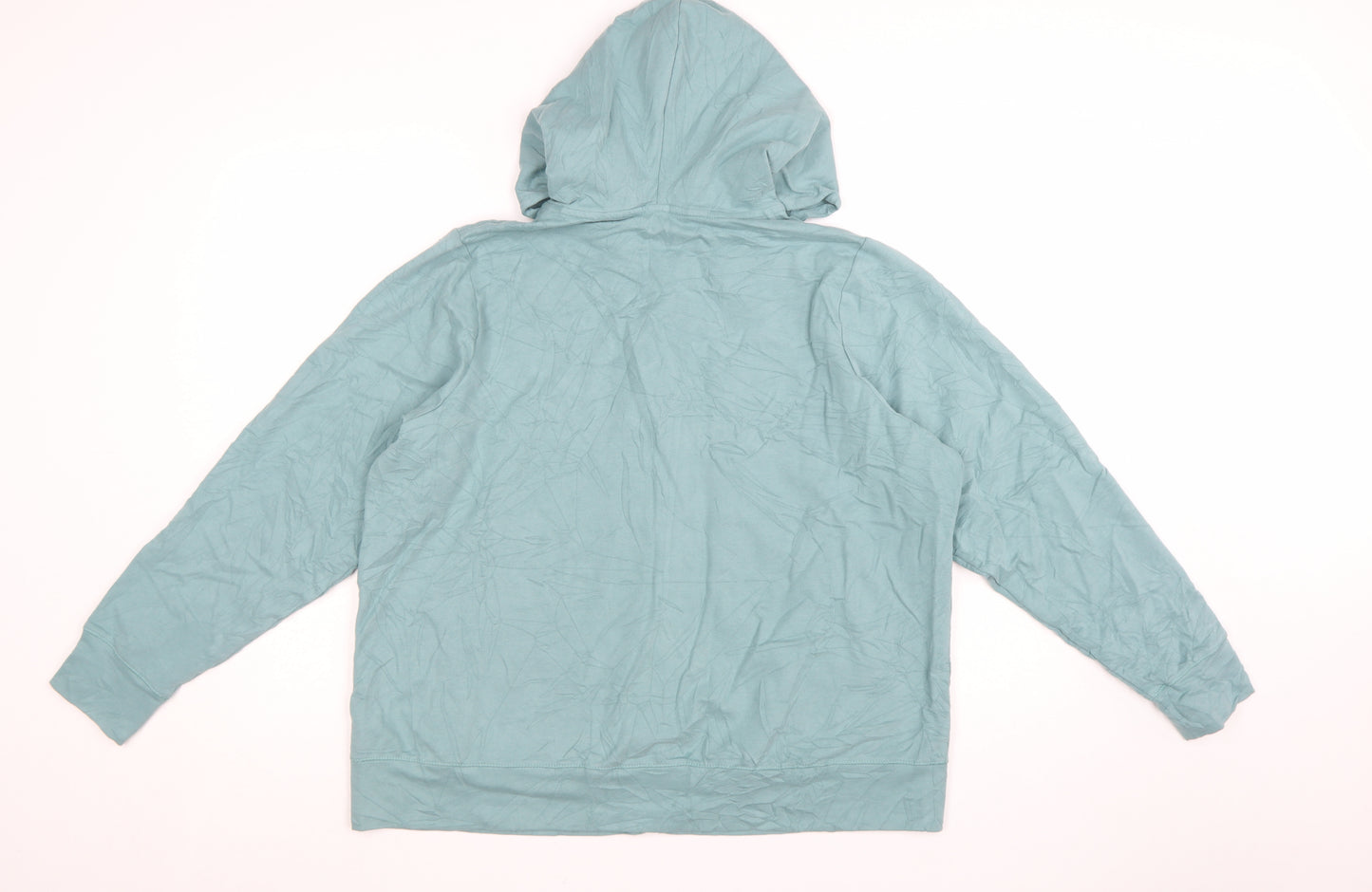Marks and Spencer Womens Dusted Aqua Full Zip Hoodie Size 18 Cotton Blend