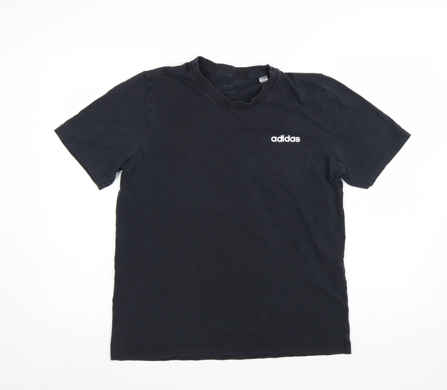 adidas Men's Black Cotton Crew Neck Short Sleeve T-Shirt Size L