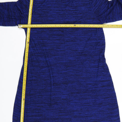 Marks and Spencer Women’s Blue Roll Neck Long Sleeve Knit Shift Dress Size 18