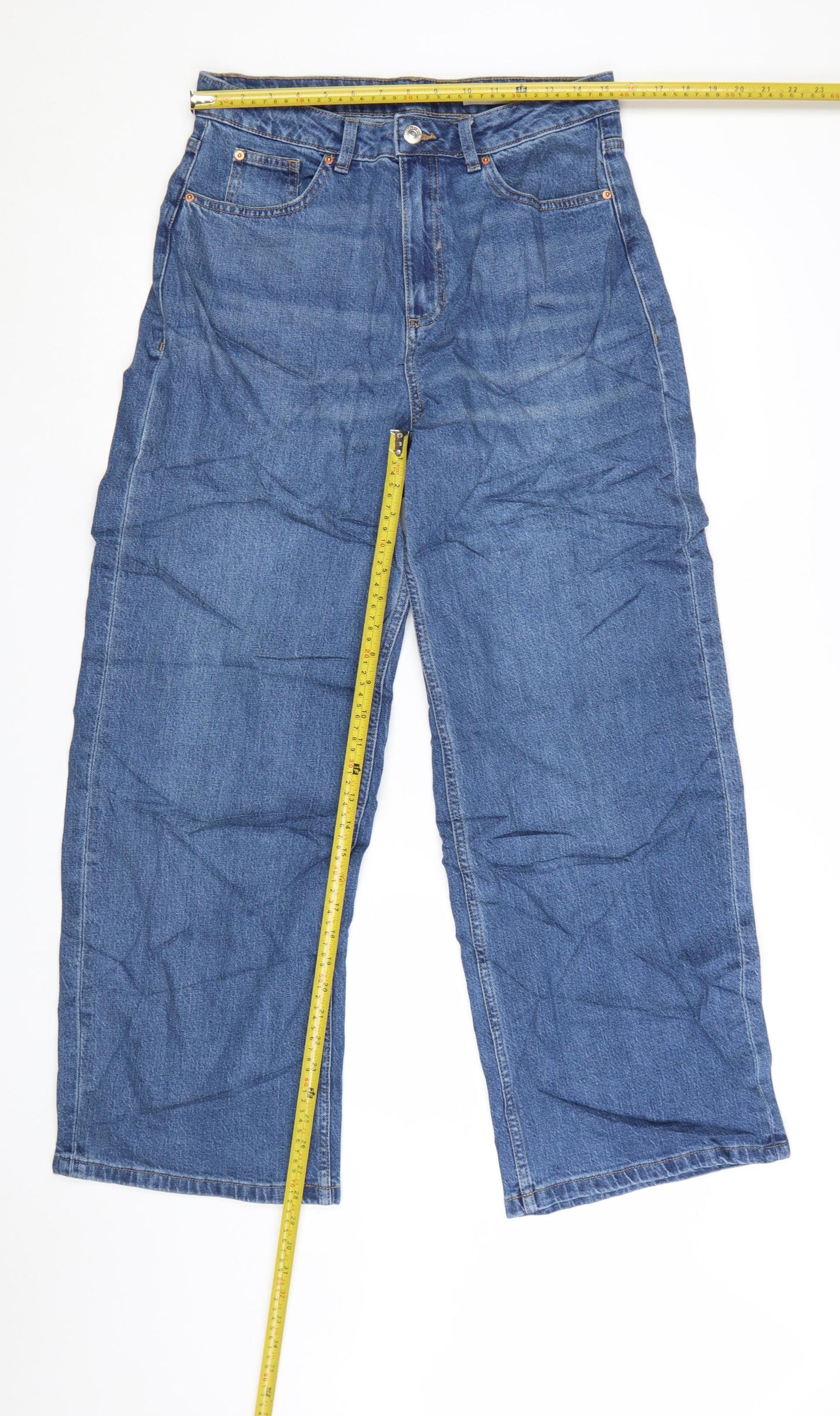 Marks and Spencer Women’s Blue Wide-Leg Jeans Size 14 Regular Fit Denim