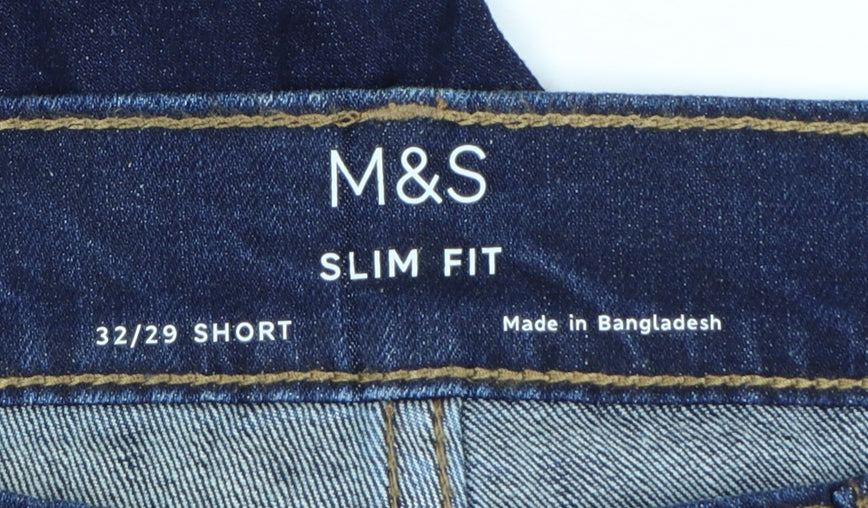 Marks and Spencer Men's Blue Slim Fit Jeans 32W 29L Denim