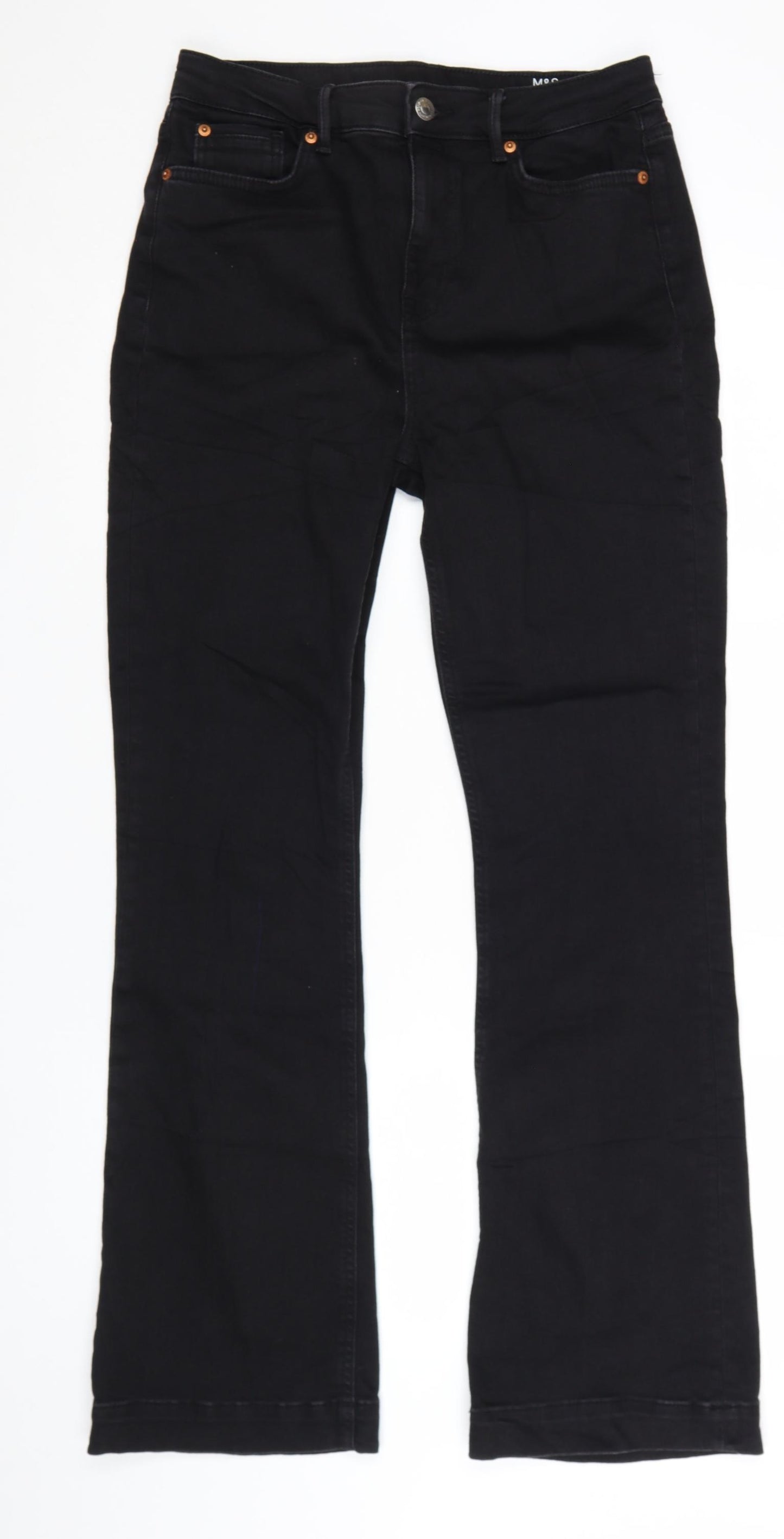 Marks and Spencer Women’s Black Bootcut Stretch Jeans Size 12 Long