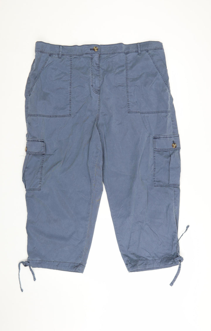 Marks and Spencer Womens Blue Size 22 Cargo Trousers