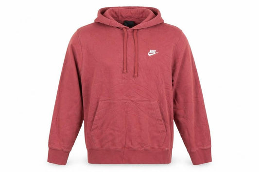 Nike Men's Red Pullover Hoodie Size L Logo Cotton Blend Sweatshirt