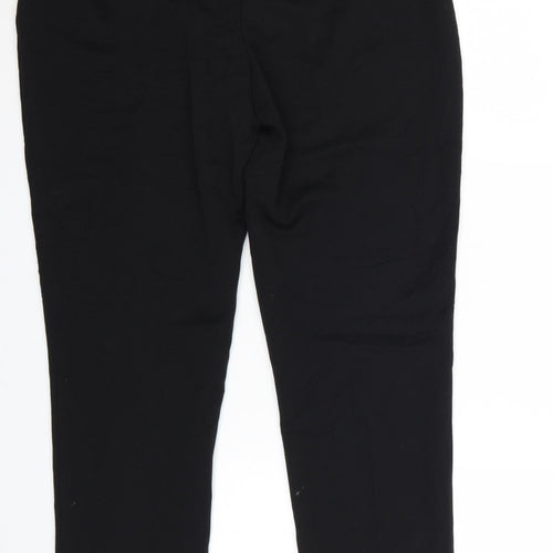 Marks and Spencer Women Black Tapered Trousers Size 14 Polyester Blend