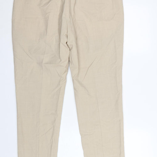 Marks and Spencer Autograph Men's Beige Wool Blend Tailored Trousers 38R