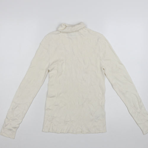 Marks and Spencer Women’s Ivory Roll Neck Slim Fit Knit Jumper Size 8