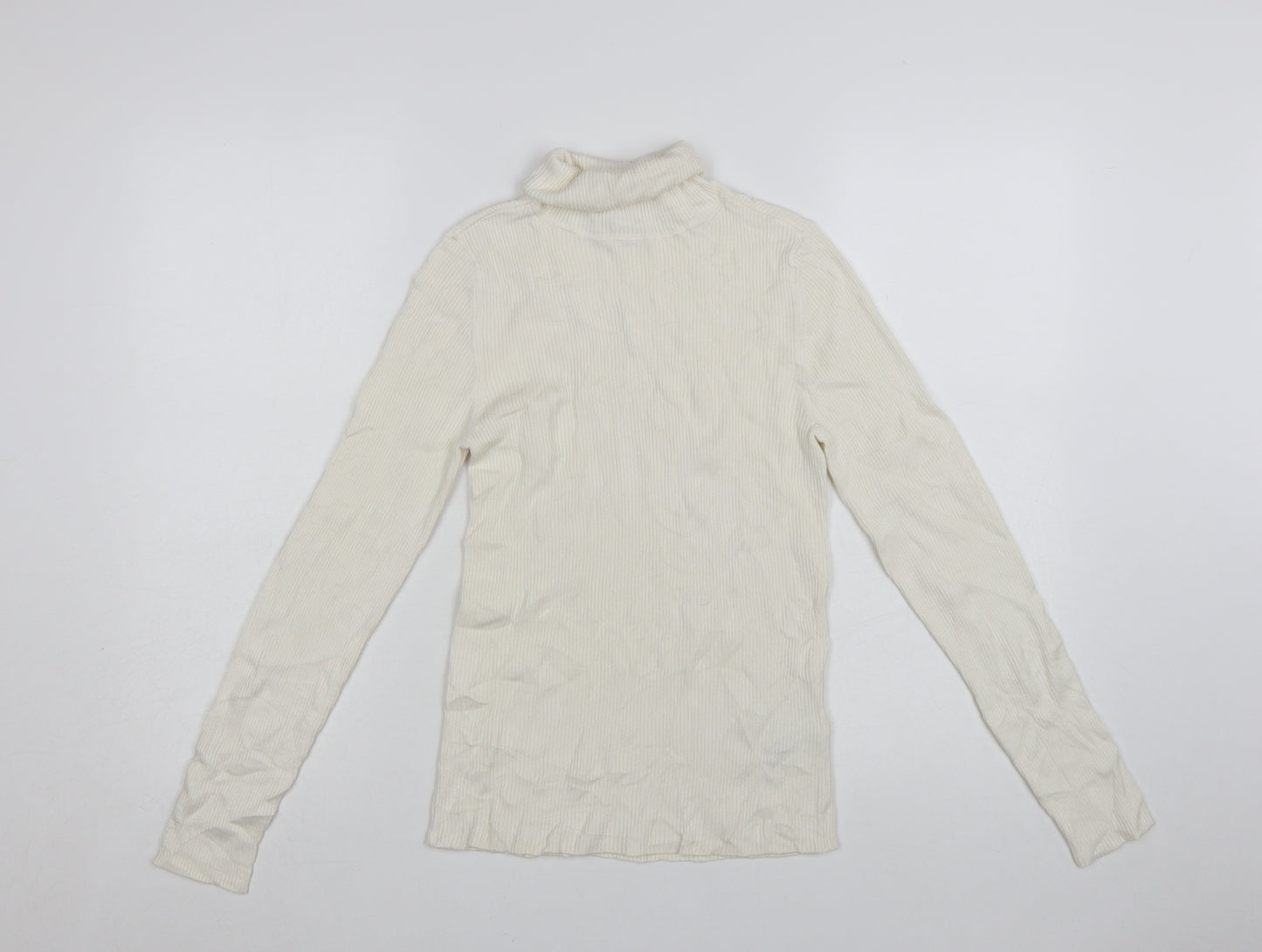 Marks and Spencer Women’s Ivory Roll Neck Slim Fit Knit Jumper Size 8