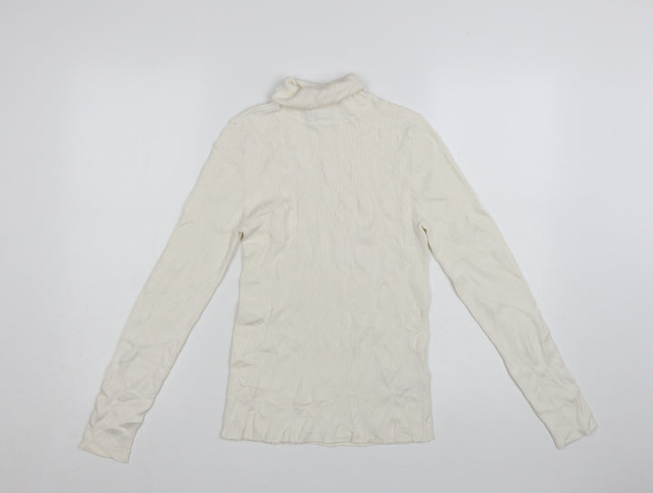 Marks and Spencer Women’s Ivory Roll Neck Slim Fit Knit Jumper Size 8