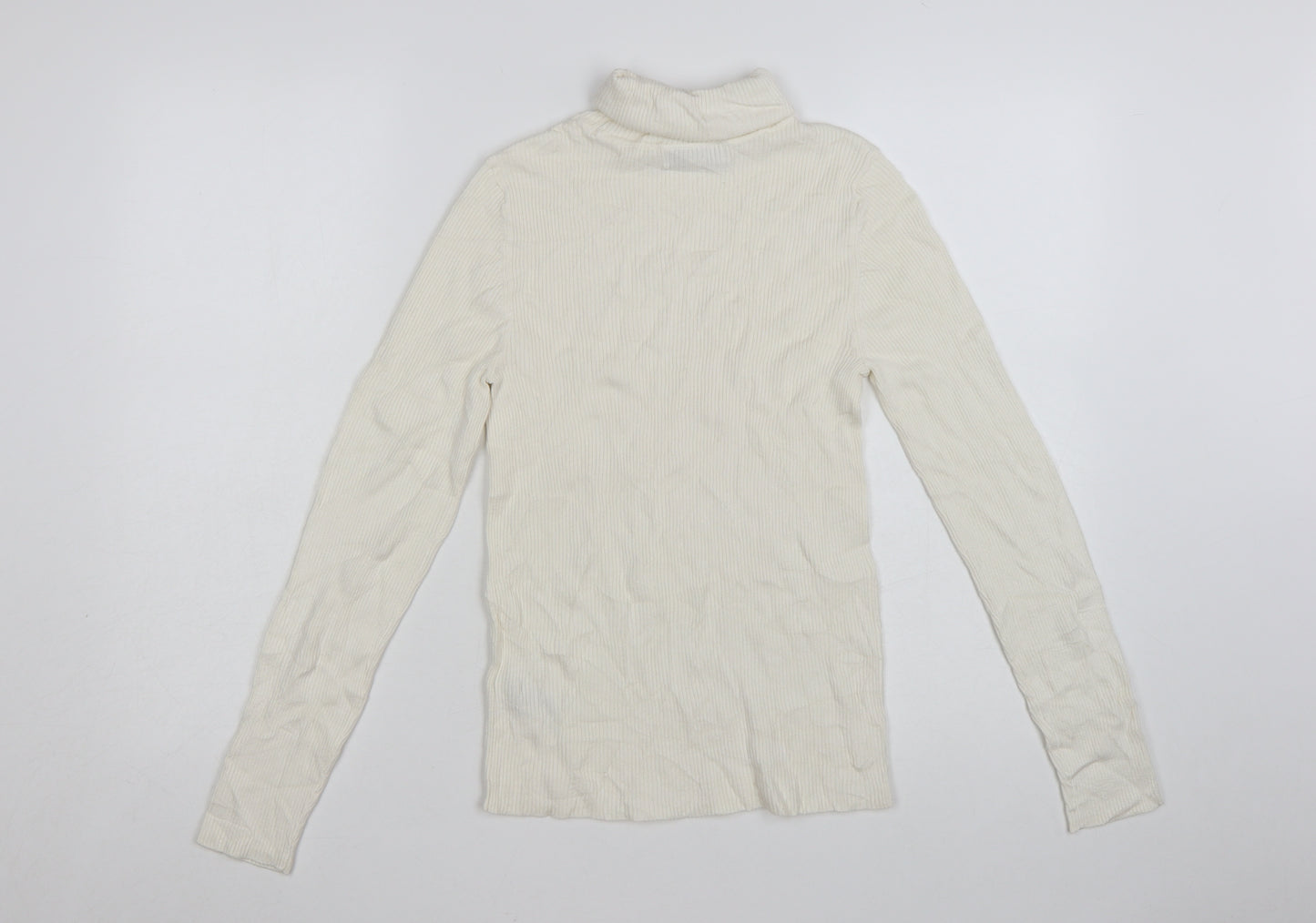 Marks and Spencer Women’s Ivory Roll Neck Slim Fit Knit Jumper Size 8