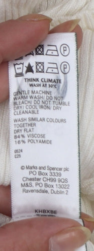 Marks and Spencer Women’s Ivory Roll Neck Slim Fit Knit Jumper Size 8
