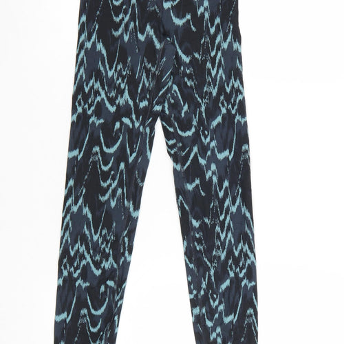 Marks and Spencer Women Blue Geometric Print Goodmove Leggings Size 6