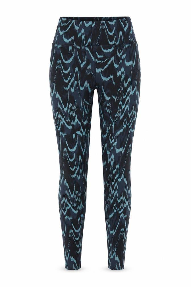 Marks and Spencer Women Blue Geometric Print Goodmove Leggings Size 6