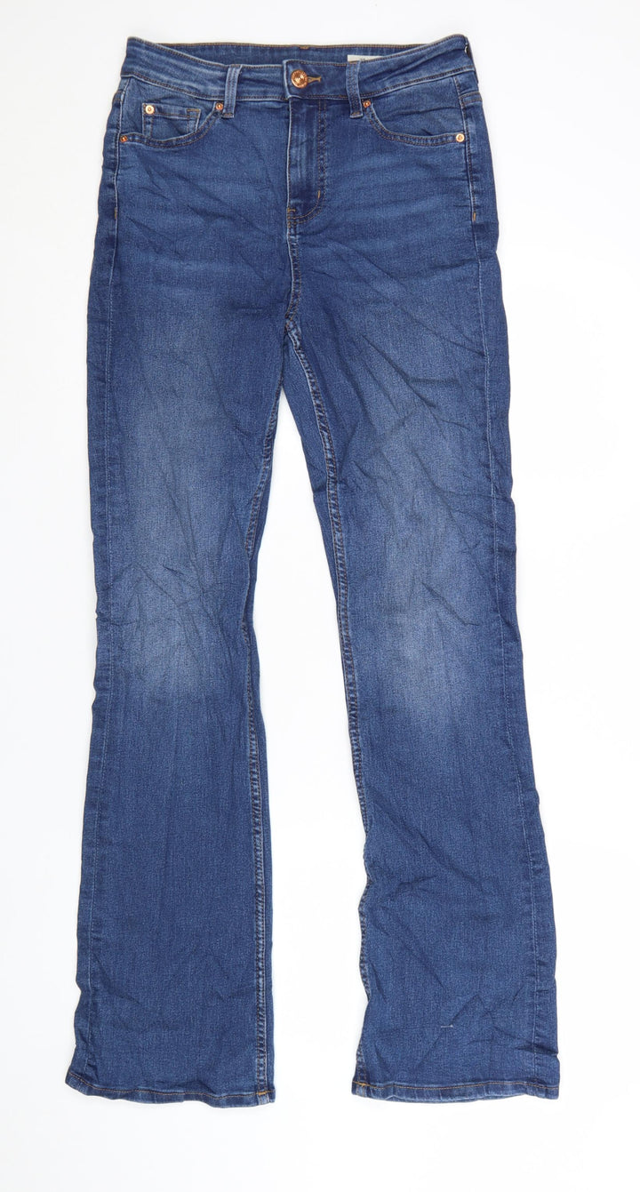 Marks and Spencer Womens Blue Bootcut Denim Jeans Size 10 Long