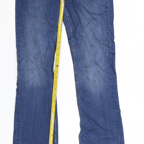Marks and Spencer Womens Blue Bootcut Denim Jeans Size 10 Long
