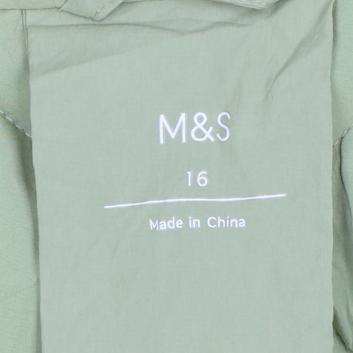 Marks and Spencer Women’s Green Quilted Mid-Length Coat Size 16
