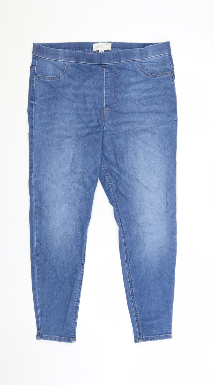 Marks and Spencer Womens Blue Size 16 Short Jegging Skinny Jeans