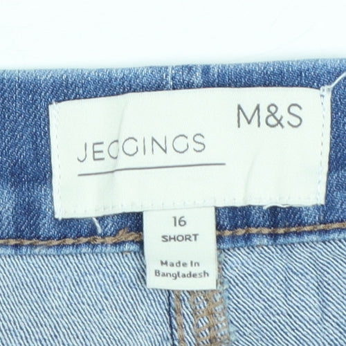Marks and Spencer Womens Blue Size 16 Short Jegging Skinny Jeans