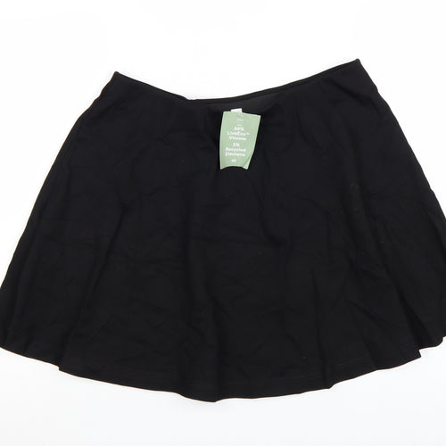 H&M Women’s Black A-Line Short Skirt L Viscose Blend